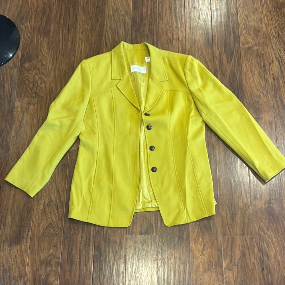 Vintage Dana Buchman Yellow Women's Blazer - 16